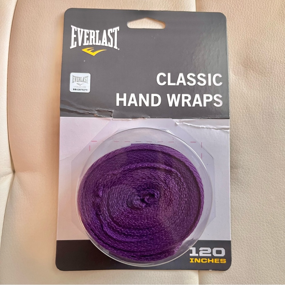 New! Everlast Boxing Kickboxing Fitness MMA Training Hand Wraps 120" in Purple
